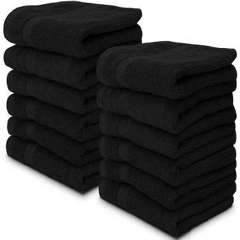4pc Antimicrobial Assorted Bath and Hand Towel Set Black - Room Essentials™
