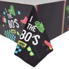 Sparkle and Bash 3 Pack I Love the 80s Tablecloth, Retro 1980s Table Covers for Birthday Party, Black, 54 x 108 In - 4 of 4