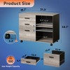 GALAXHERO 3-Drawer Wood Mobile File Cabinet, Lateral Filing Cabinet with Printer Stand and Open Storage Shelves for Home Office - 3 of 4