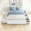 CAVINAS Twin Size Platform Bed with 2 Drawers,Bed Frame with Trundle Bed,Box Spring Not Required,Espresso/White/Gray - 3 of 4
