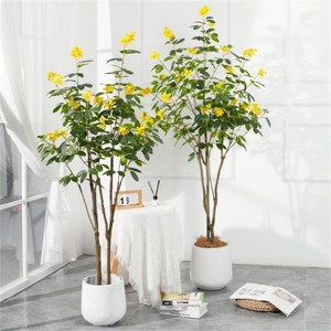 Artificial Trees with Pot Flowers Leaves for DIY Garden Home Wedding Party Hotel Landscaping - 1 of 4