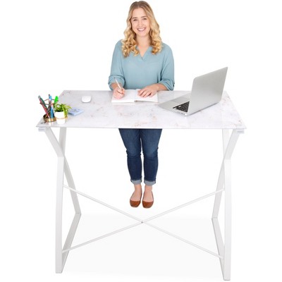 White Tempered Glass Desk Target