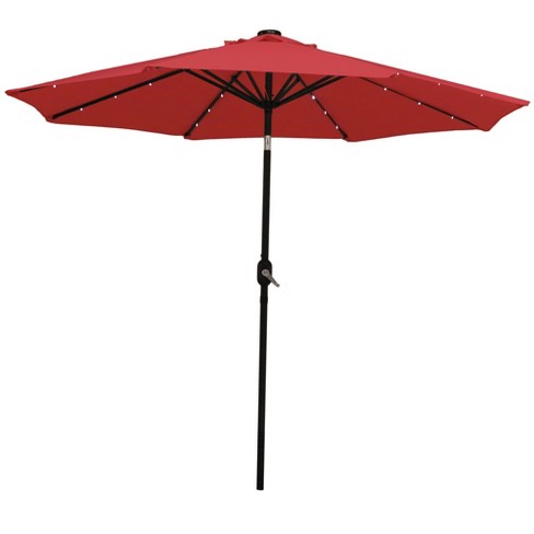 Aluminum Market Tilt Solar Patio Umbrella 9 Red Sunnydaze Decor Target