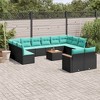 vidaXL Patio Sofa Set Black and Blue - Black With Table - 2 of 4