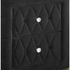 Vynxaria Contemporary Oval Nightstand with Faux Marble Top, Faux Crystal Tufted Black Fabric, 2 Drawers, 31.0"X19.0"X24.3"H - 3 of 4
