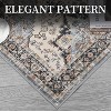 Classic Vintage Floral Rug, Thin Low Pile, Non Slip, Washable, Stain Resistant, Foldable Accent Carpet for Living Room Bedroom - 3 of 4