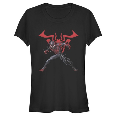 Juniors Womens Marvel Spider-Man Miles Morales Symbol T-Shirt - image 1 of 3