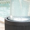 NAYSAYE Fountain Outdoor Round Ribbed Water Feature Modern Decorative for Garden Patio Lawn, Black and White, 20"*19.5"*50.6" - 4 of 4