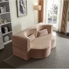 TiramisuBest Modern Floor Sofa,Convertible Plush Corduroy Sleeper Bed with 2 Pillows, Pink - 4 of 4
