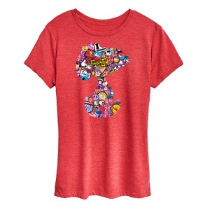 Women's - Peanuts - Snoopy Silhouette Pattern Short Sleeve Graphic T-Shirt - 1 of 4