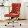 QingMoon Home Office Chair, Chenille Upholstered Desk Chair, Adjustable Swivel Computer Chair with Chrome Metal Base for Bedroom and Office - 2 of 4