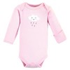Luvable Friends Girls Preemie Long Sleeve Bodysuits 3pk, Girl Cloud, Preemie - 3 of 4