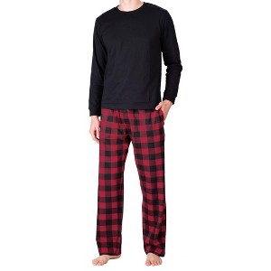 SLEEPHERO Crew Neck Long Sleeve Tee Shirt with Fleece Pajama Pants with Pockets - 1 of 4