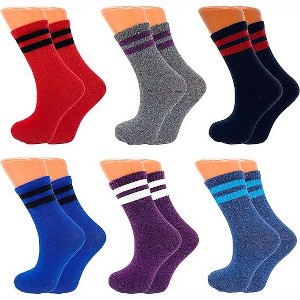 Women's Tennis Crew Socks – Extra Thin & Breathable – 6 Pairs – Cotton - 1 of 3