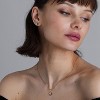 GILDED 1/10 Cttw Lab Grown Diamdond 12 facet earring and necklace 18 inch chain - 3 of 4