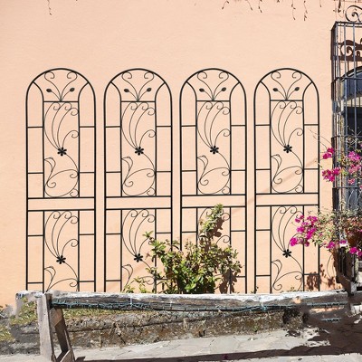 NicBex Metal Plant Stakes Plant Trellis Rust Proof Lattice Panels for Outside Peacock Style for Garden