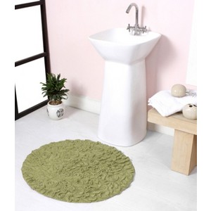 Bell Flower Collection Cotton Floral Pattern Tufted Bath Rug - Home Weavers - 1 of 4