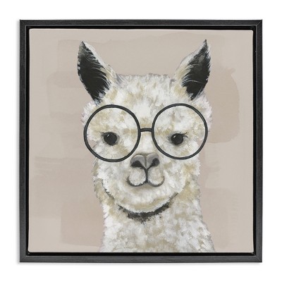 Stupell Industries Happy Alpaca Glasses Portrait, 25" x 25"