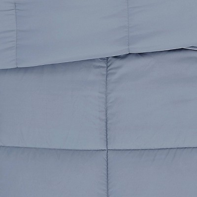 King Blue Microfiber Down Alternative Bedspread Set