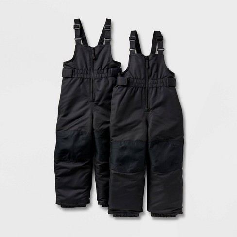 Kids Snow Overalls, Black Snow Bibs