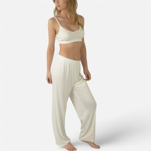 Anna-Kaci Lounge Women's Rib Knit Lounge Pants with Scalloped Hem and Soft Stretch Waistband - 1 of 4
