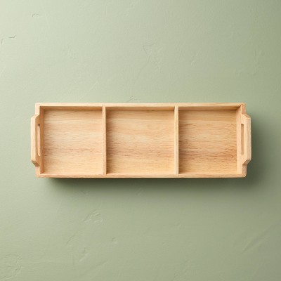 19" Foldable Wood Serving Tray Brown - Hearth & Hand™ with Magnolia