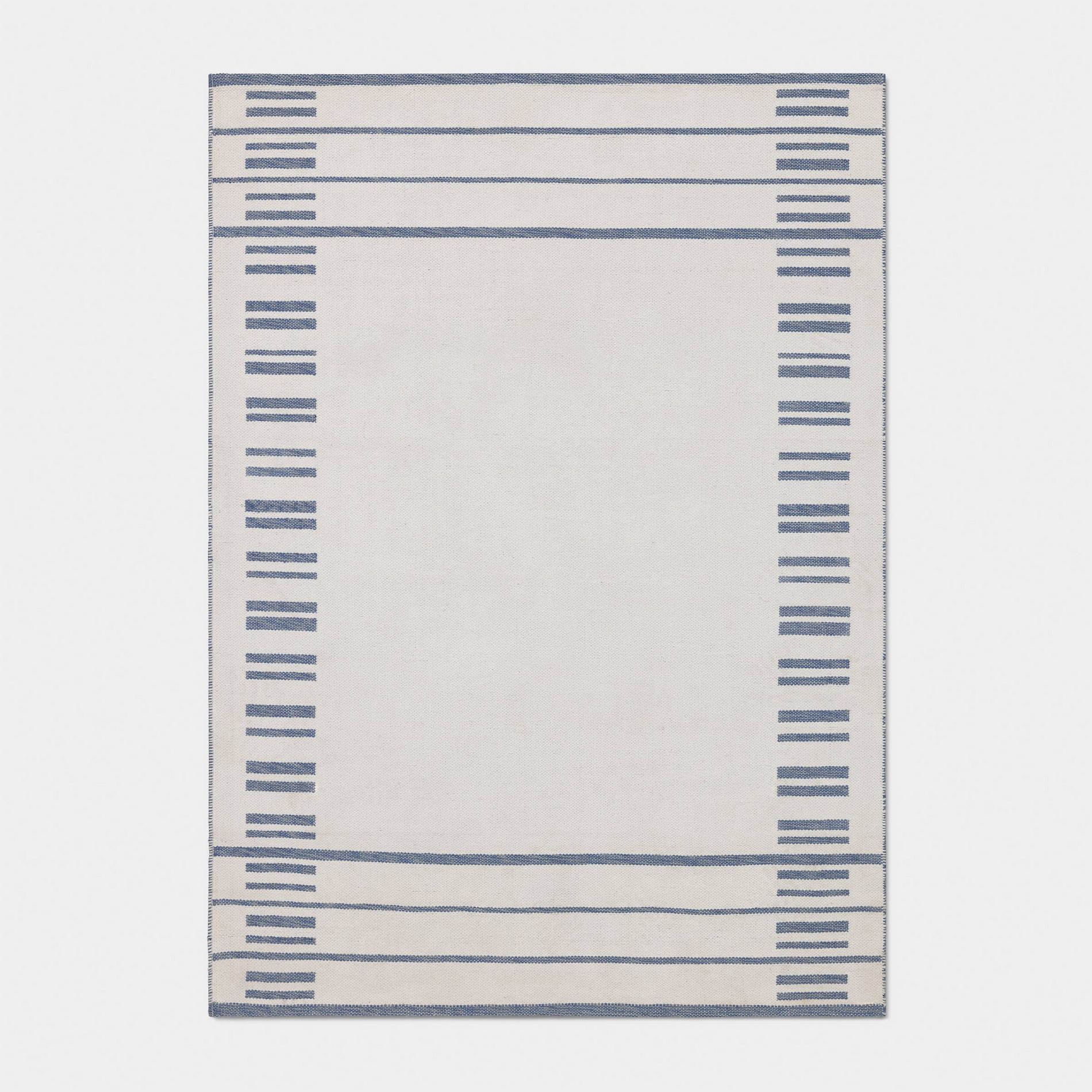 5'x7' Broken Striped Woven Area Rug Cream/Blue - Threshold™