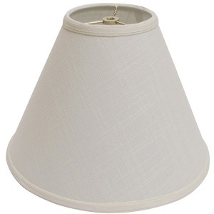 Vynxaria Lampshades: Off White Slant Deep Cone Hardback Shade, 5" x 13" x 10" with Washer Fitter - 1 of 4