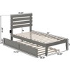 AFI Furnishings Oxford Twin Bed with USB Turbo Charger and Twin Trundle in Grey - 3 of 4