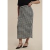 ELOQUII Women's Plus Size Houndstooth Column Maxi Skirt - 3 of 4