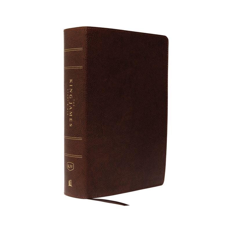 The King James Study Bible, Bonded Leather, Brown, Full-Color Edition - Large Print by  Thomas Nelson (Leather Bound), 1 of 2