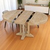 Extendable Round Dining Table Set, 42"-56" Solid Wood Oval Kitchen Table with Leaf and X-Base, Wooden Table for 4-6 People, for Dining Room - 4 of 4