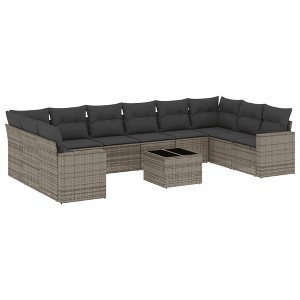 vidaXL Garden Sofa Set Grey, Dark Grey - 1 of 4