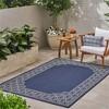 SKRAN Wavy Stripe Modern Indoor Outdoor Area Rug, Farmhouse Transitional Coastal,Bedroom,Kitchen,Backyard,Patio,Non Shedding 5'3"x7' - 2 of 4