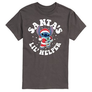 Men's - Lilo and Stitch - Santas Lil Helper Christmas Short Sleeve Graphic T-Shirt - 1 of 4