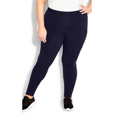 Ave Leisure  Women's Plus Size Splice Panel Legging - Black - 18w : Target