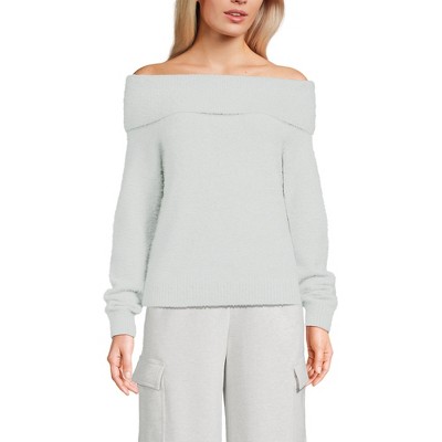 Lands' End Women's Eyelash Off Shoulder Sweater