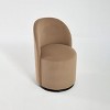 Grungis Velvet Barrel Swivel Kitchen Chairs Set of 1,Round Upholstered Armless Swivel Dining Chairs for Dining Room,Living Room,Kitchen - 4 of 4