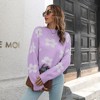 Garvee Women's Floral Sweaters Casaul Crewneck Long Sleeve Drop Shoulder Sweaters Pullover Tops - 4 of 4