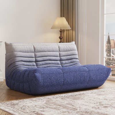 SYFERLORY Armless 2-Seat Togo Two Seater Large Bean Bag Sofa