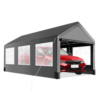12'x20' Heavy Duty Carport with 6 Roll-Up Windows - Portable Garage Shelter for Cars, SUVs, Trucks & Boats, Easy Assembly