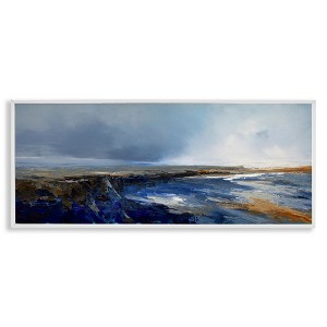 Stupell Industries Panoramic Cloudy Sea Landscape Framed Giclee Art, White, 24" x 10" - 1 of 4