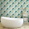 RoomMates Retro Tropical Leaves Peel and Stick Wallpaper Teal/Yellow: Removable Vinyl, Self-Adhesive, Botanical Pattern, 28.2 Sq Ft Coverage - 2 of 4