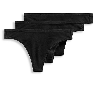 Jockey Women's Organic Cotton Stretch Logo Thong - 3 Pack S Black : Target