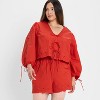 Women's High-Rise Eyelet Hem Poplin Pull-On Shorts - Future Collective - 3 of 3