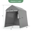 6X8 Ft Outdoor Portable Storage Shelter Shed with Rolled Up Zipper Doors & Vents, Heavy Duty Carport for Motorcycle Waterproof, Portable Garage Tent - 3 of 4