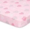The Peanutshell Fitted Playard Sheets - Elephant and Pink Hearts - 2pk - 3 of 4