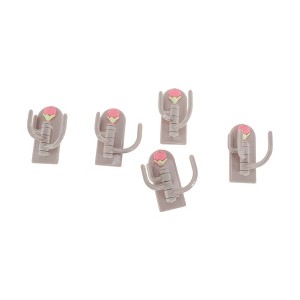 Unique Bargains Utility 3-Hook Adhesive Flower Light Pink 5 Pcs - 1 of 4