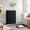 Yaheetech Wooden Bathroom Floor Cabinet with 4 Drawers - 3 of 4