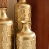 Gulches Floor Metal Vases Decorated White Metal vases Set of 3 gorgeous home decoration large glazed metal vases 25.2in/29.33in/34.25in height - 3 of 4